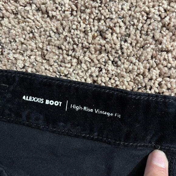 AG Adriano Goldschmied Alexxis Boot Pants Size 32 Black Velvet High Rise Bootcut - Picture 4 of 11